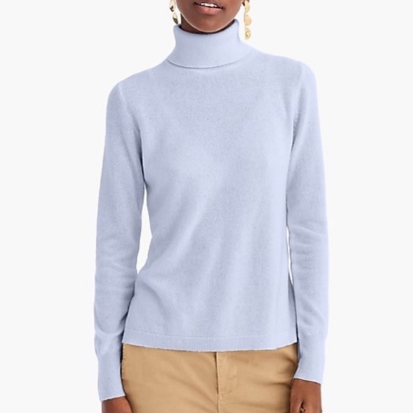 CHARTER CLUB | Luxury Light Blue Cashmere Turtleneck Lightweight Sweater - Picture 1 of 4